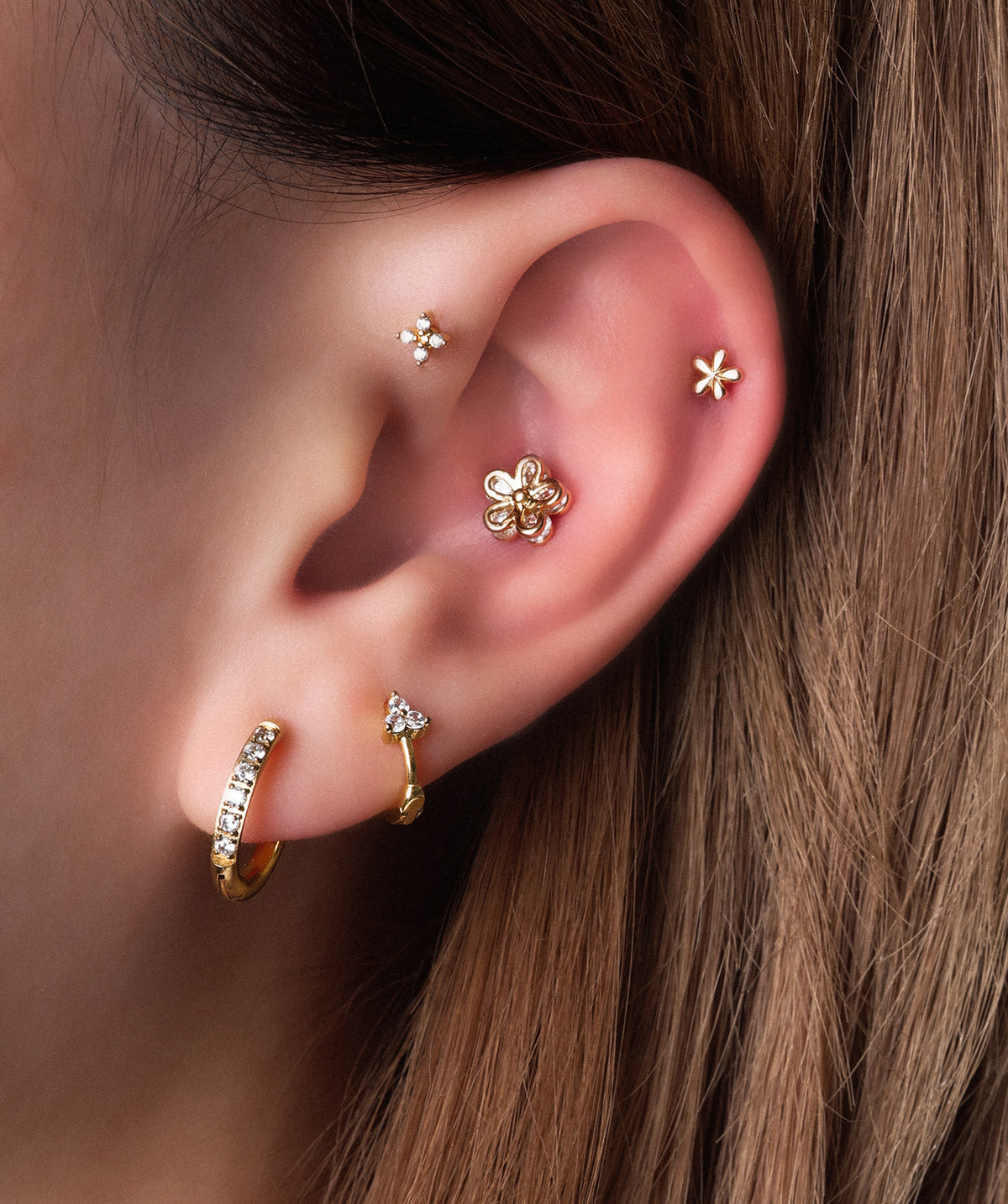Petite Gems Helix Hoop - Stainless Steel - Helix - Oumo Jewelry