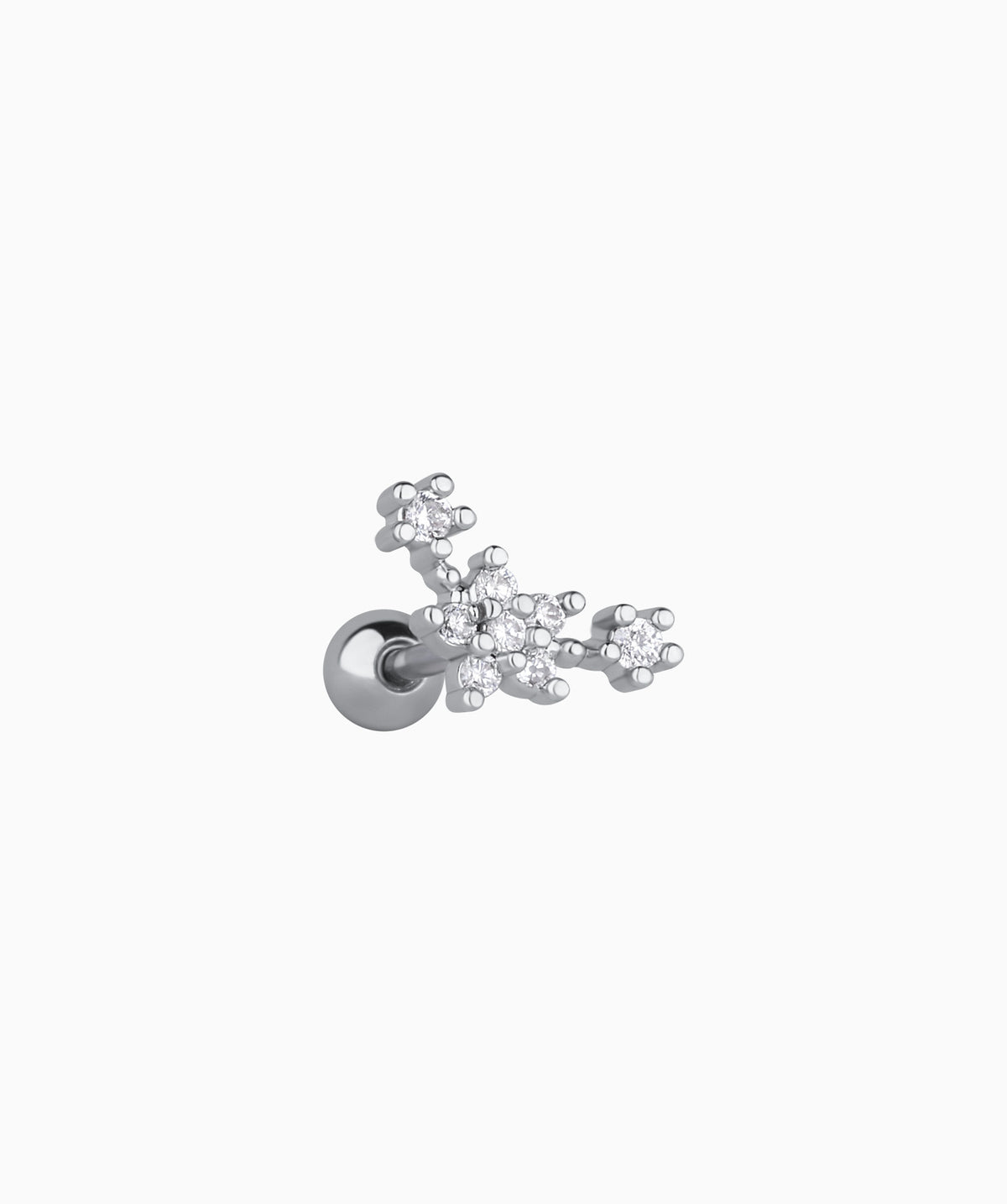 Delicate Small Flower Stud - Stainless Steel - Upper Lobe, Helix, Flat - Oumo Jewelry