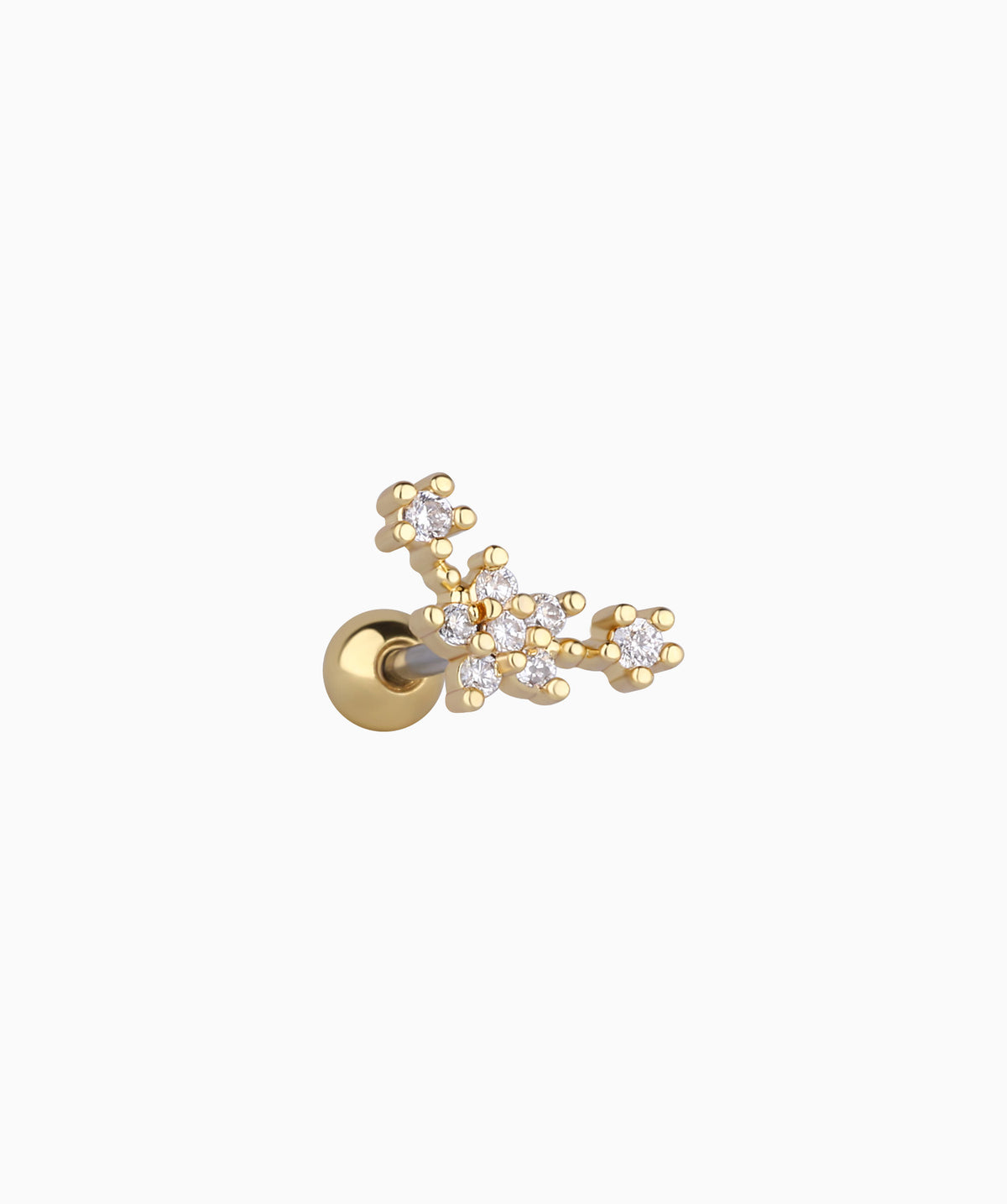 Delicate Small Flower Stud - Stainless Steel - Upper Lobe, Helix, Flat - Oumo Jewelry