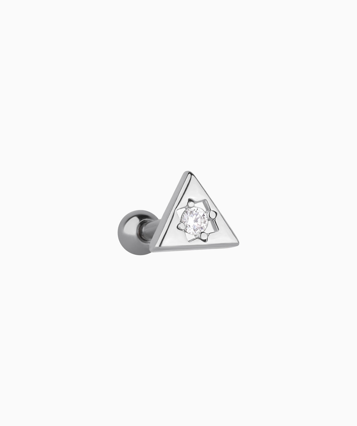 Triangular Stud - Stainless Steel - Upper Lobe, Helix, Flat - Oumo Jewelry