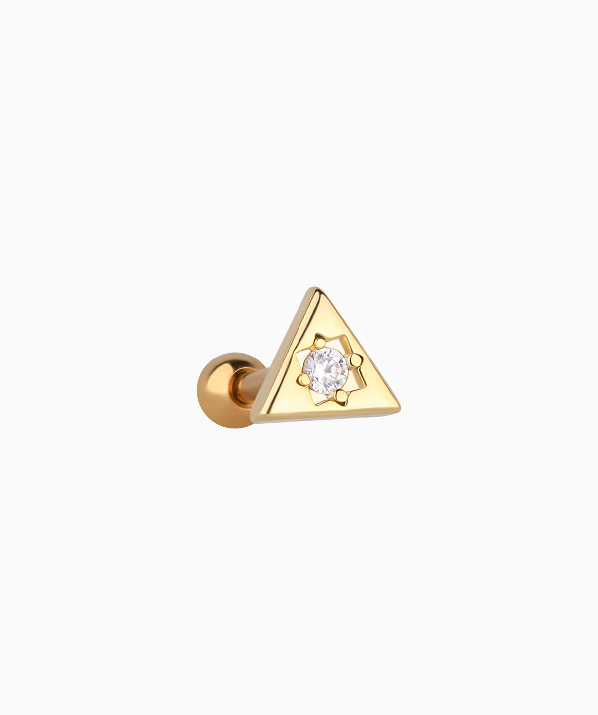 Triangular Stud - Stainless Steel - Upper Lobe, Helix, Flat - Oumo Jewelry