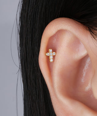 Petite Cross Stud - OumoJewelry