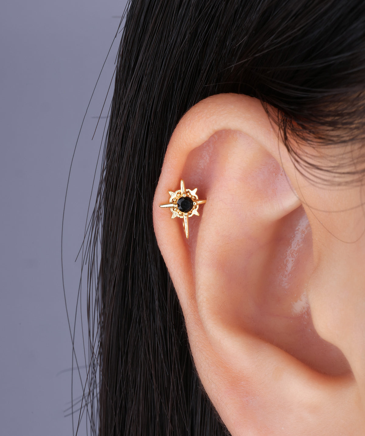 Vintage Star Stud - Stainless Steel - Upper Lobe, Helix, Flat - Oumo Jewelry