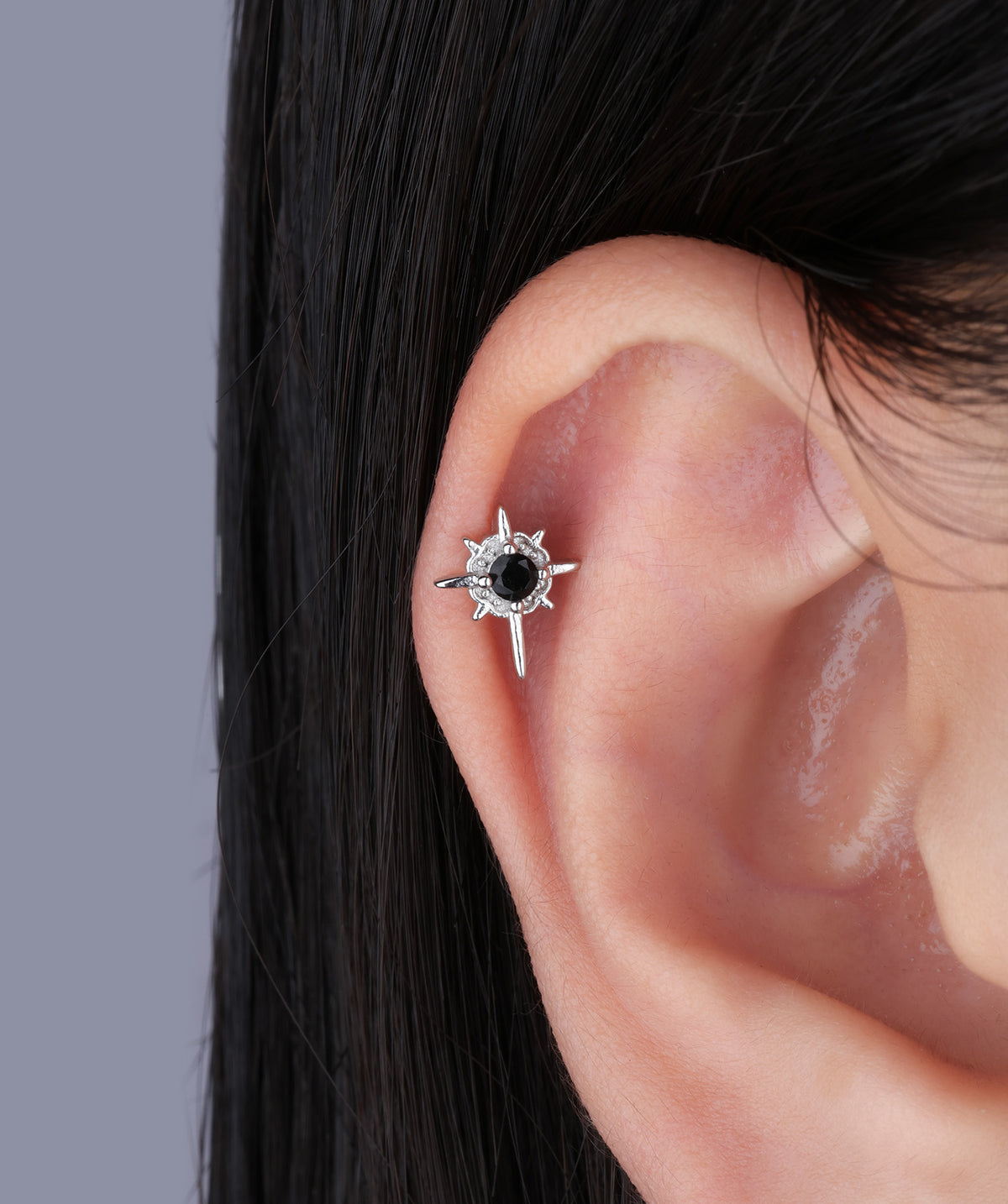 Vintage Star Stud - Stainless Steel - Upper Lobe, Helix, Flat - Oumo Jewelry