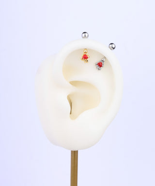 Love Palm Vertical Helix Stud - OumoJewelry