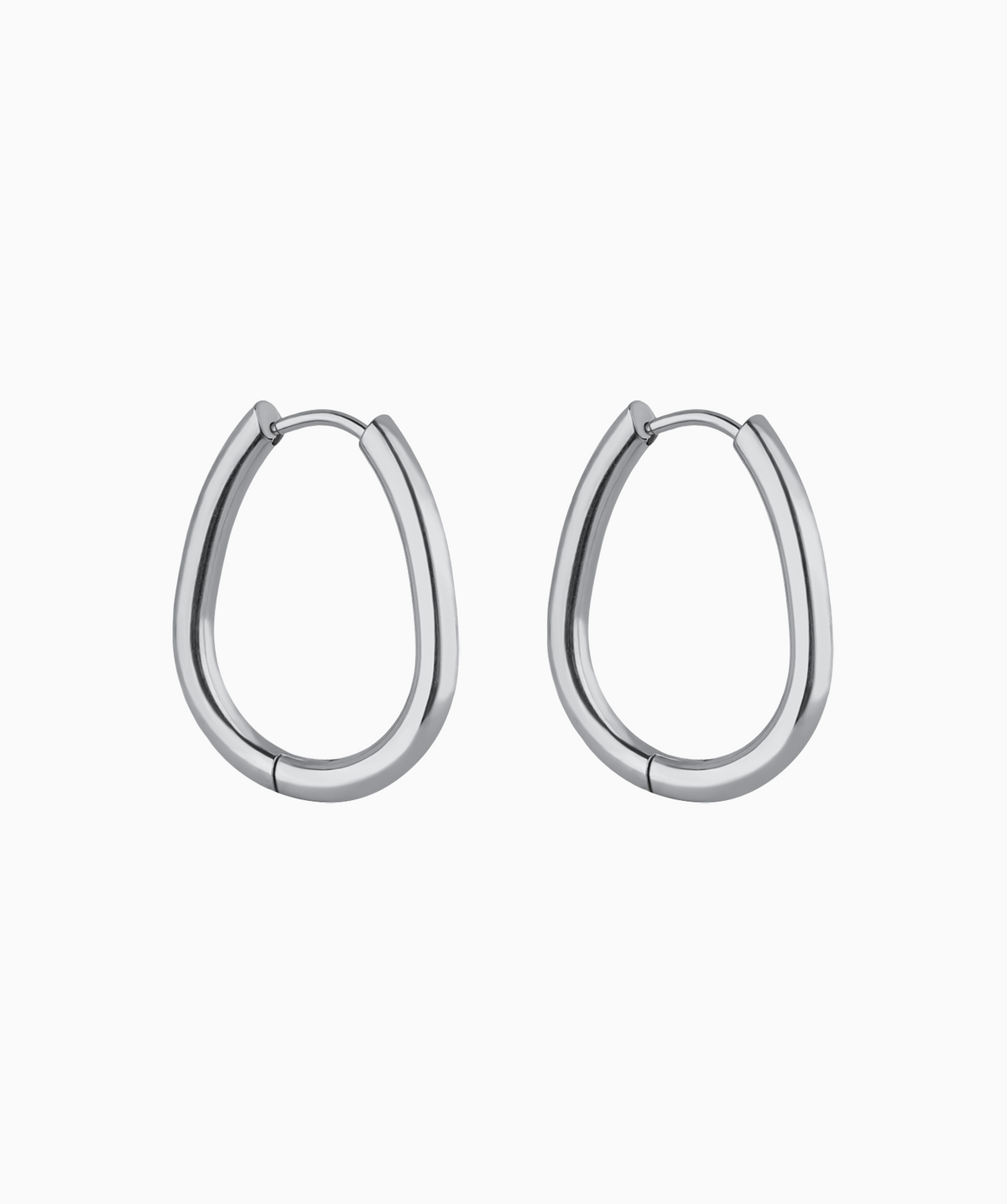 Simple Oval Hoops - Stainless Steel - Oumo Jewelry