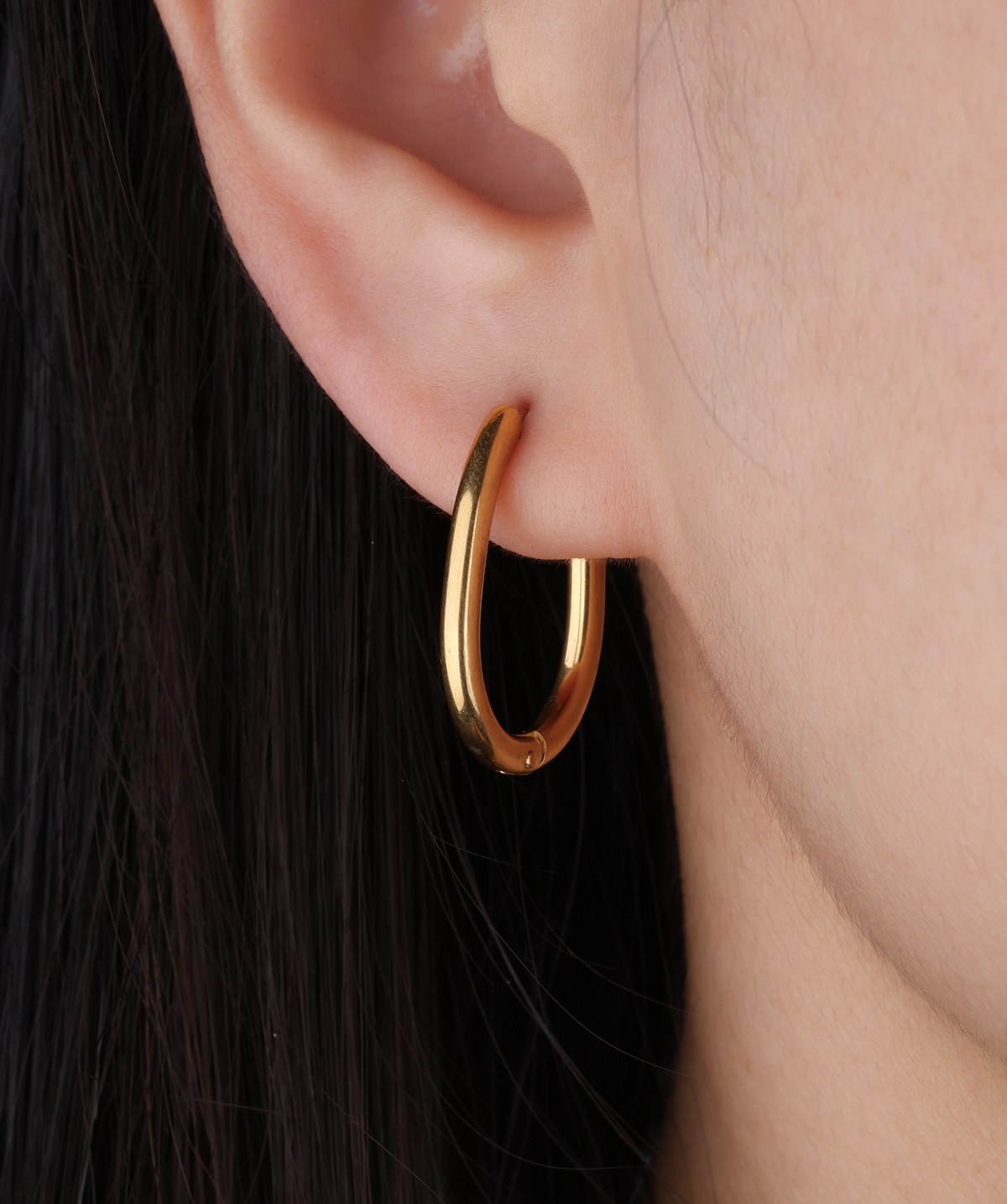 Simple Oval Hoops - Stainless Steel - Oumo Jewelry