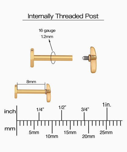 Petite Cross Flatback Stud