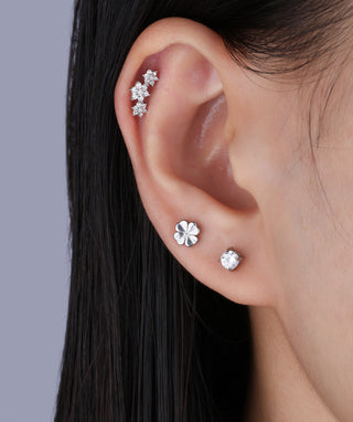 Lucky Clover Flatback Stud - OumoJewelry