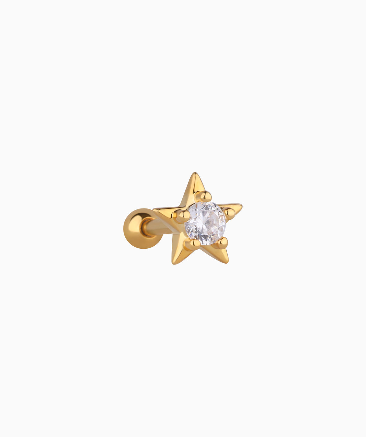 Shining Star Stud - Stainless Steel - Upper Lobe, Helix, Flat - Oumo Jewelry