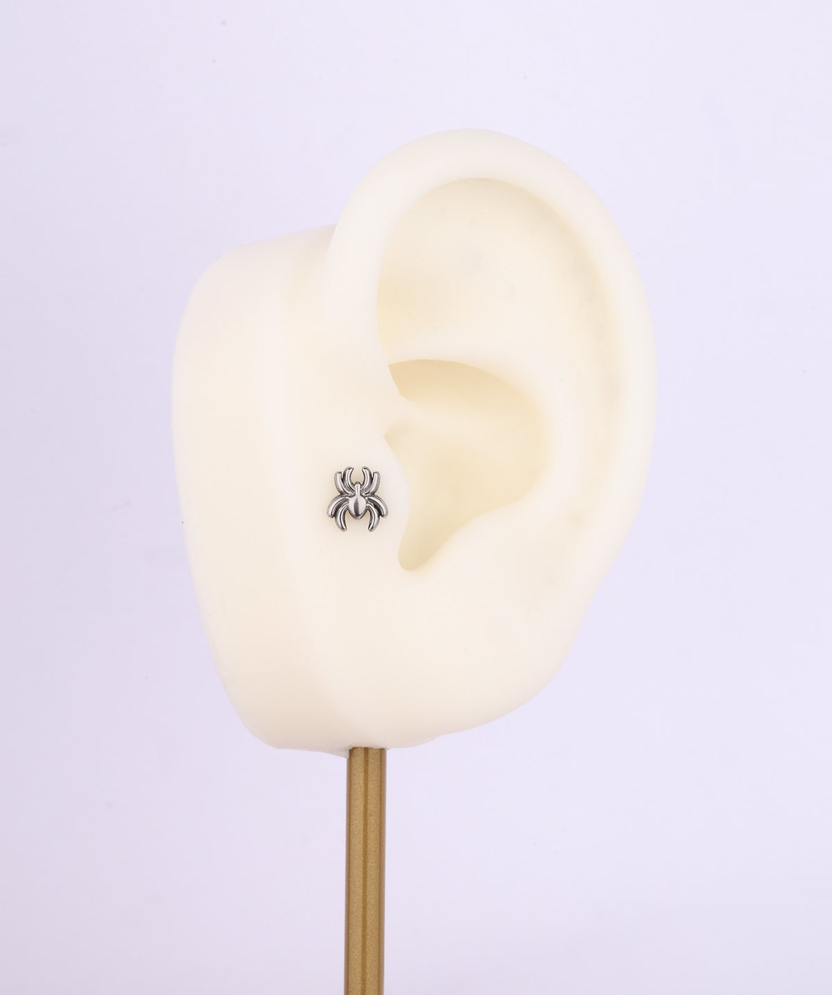 Titanium Spider Flatback Stud - Titanium - Helix, Upper Lobe, Conch - Oumo Jewelry