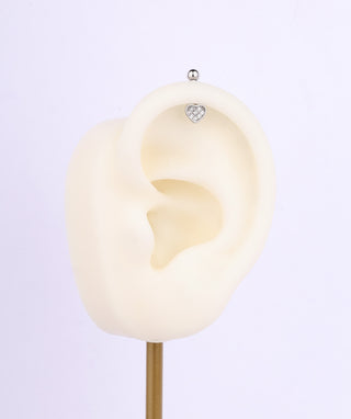 Heart Vertical Helix Stud - OumoJewelry