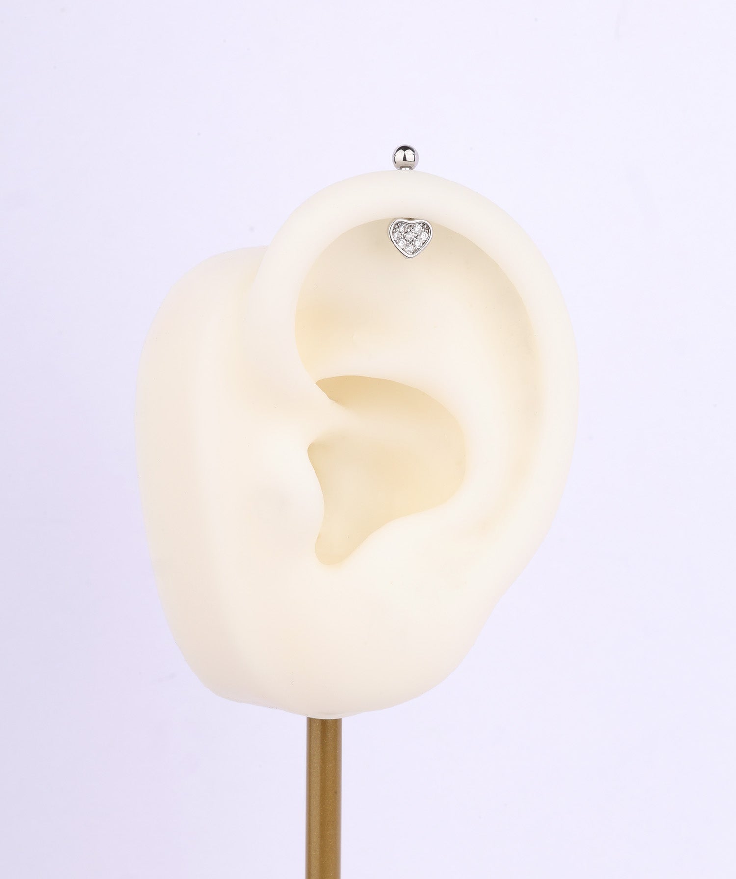 Heart Vertical Helix Stud