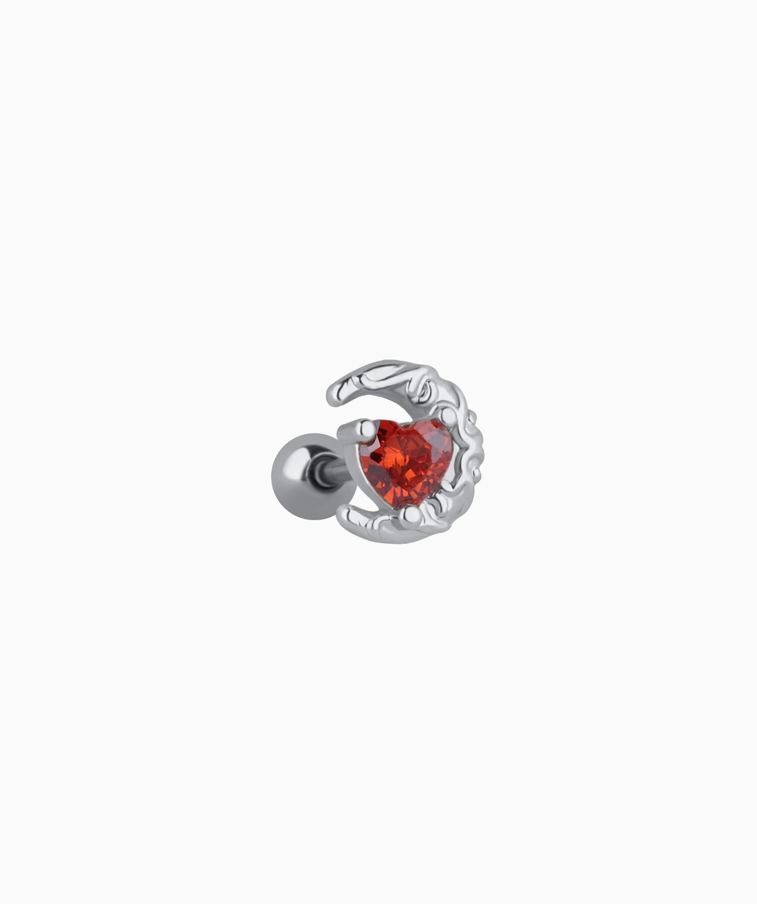 Red Heart Moon Stud