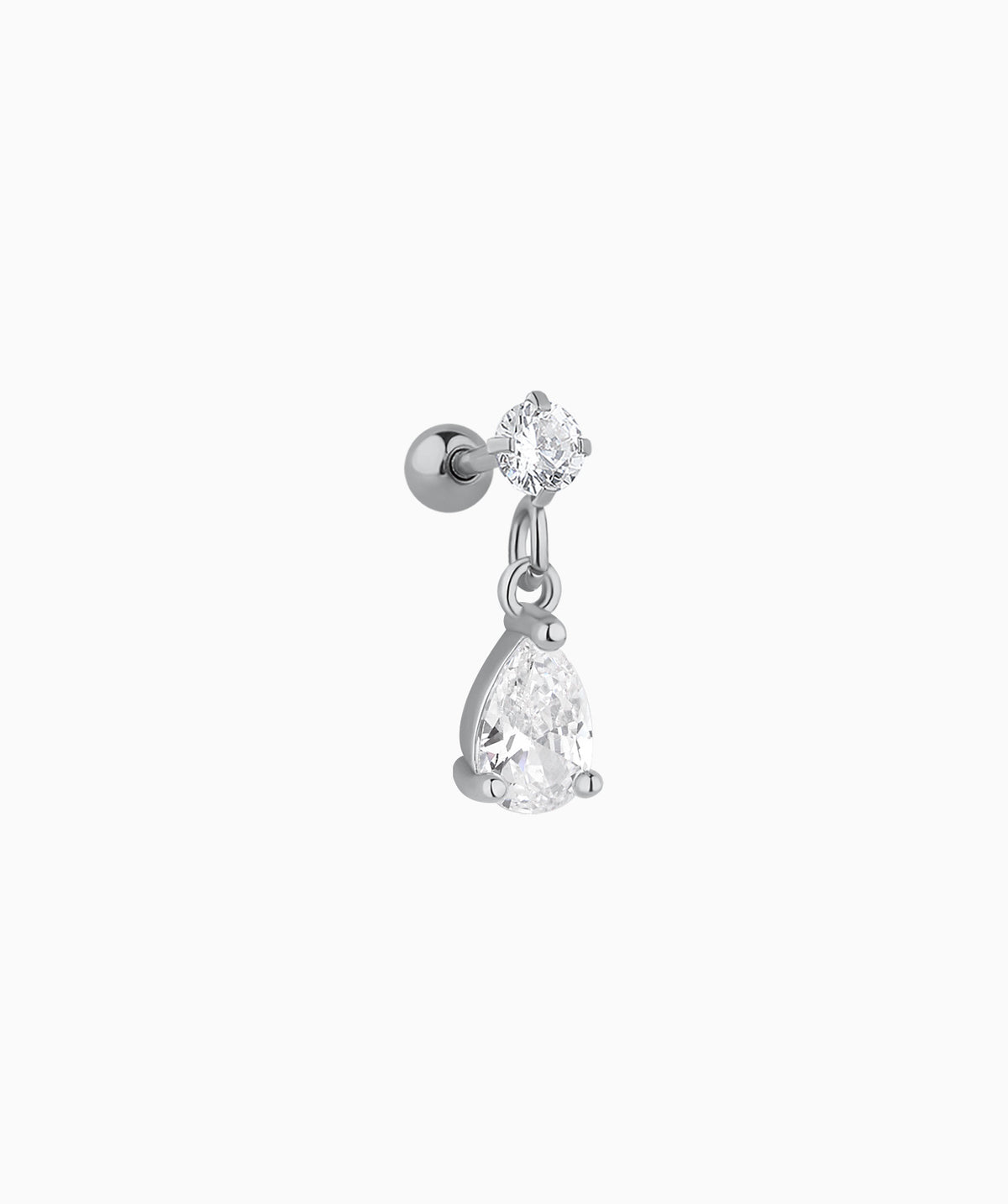 Water Drop Drop - Stainless Steel - Upper Lobe, Helix, Flat - Oumo Jewelry