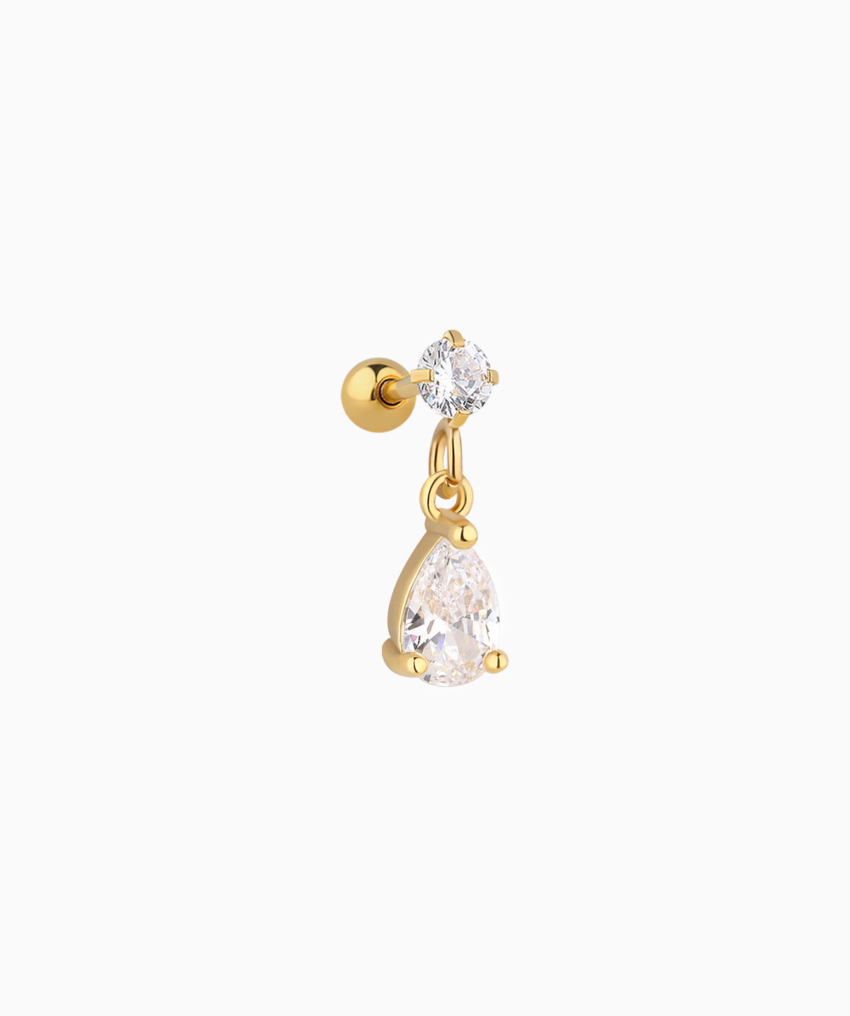 Water Drop Drop - Stainless Steel - Upper Lobe, Helix, Flat - Oumo Jewelry