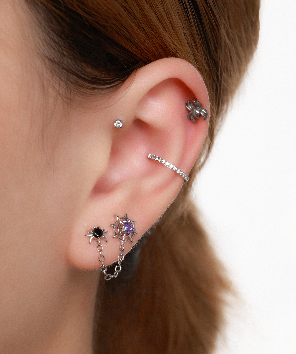 Spider & Cobweb Chain - Stainless Steel - Lobe, Upper Lobe - Oumo Jewelry
