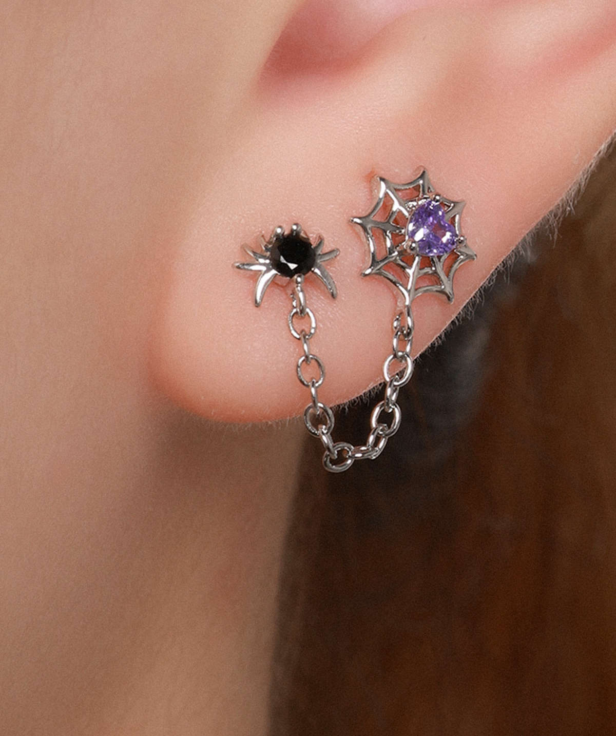 Spider & Cobweb Chain - Stainless Steel - Lobe, Upper Lobe - Oumo Jewelry