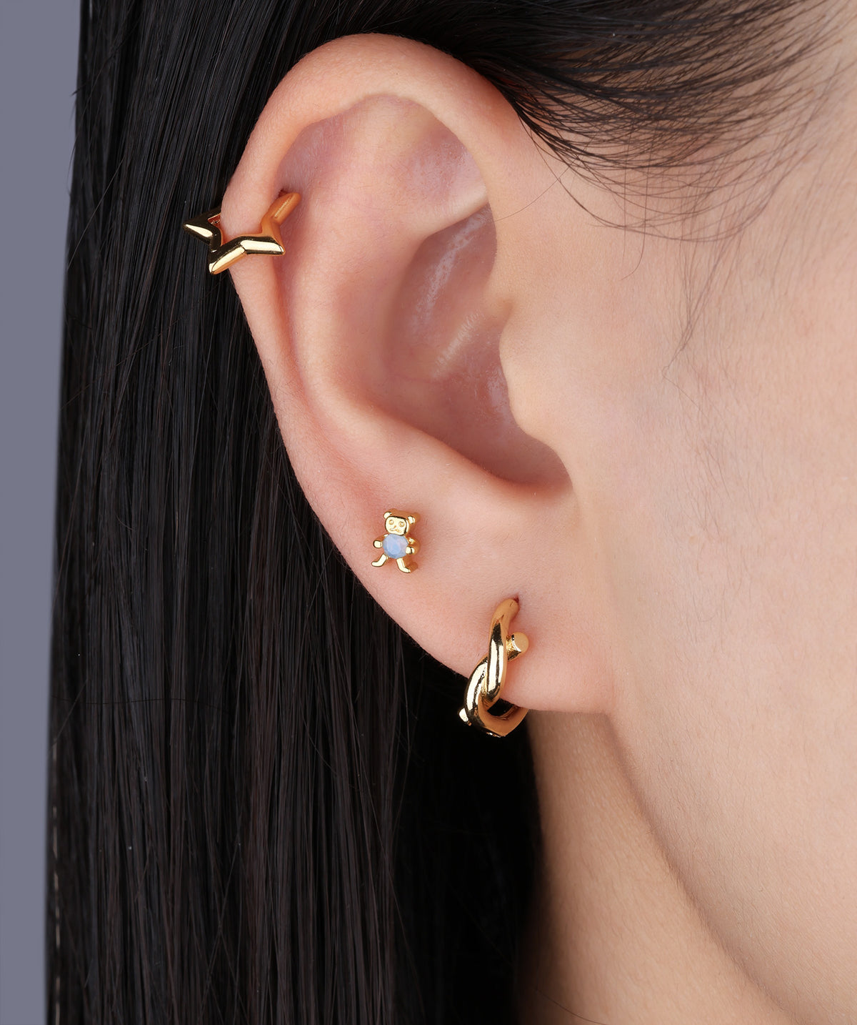 Knot Hoops - Brass - Oumo Jewelry