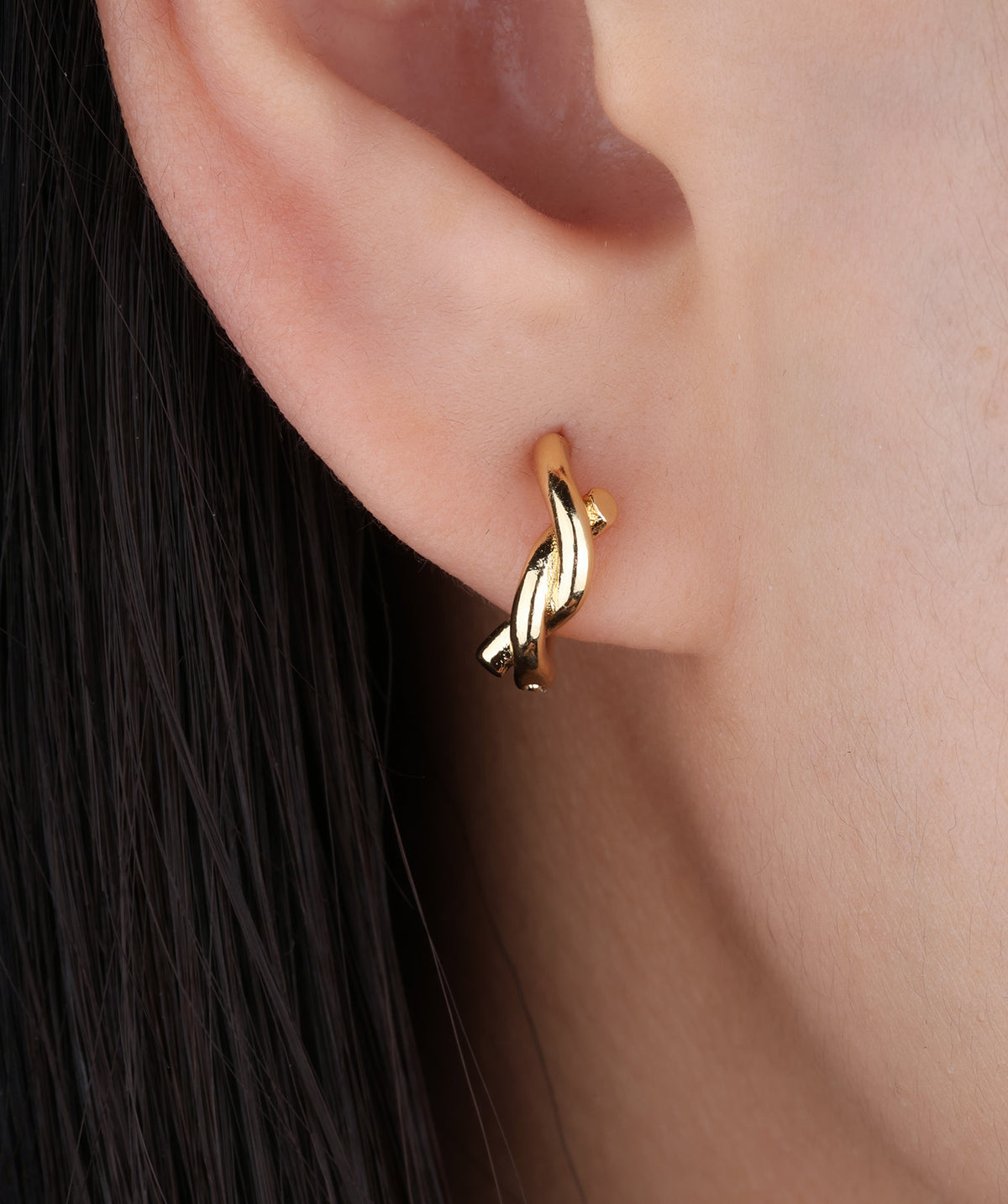 Knot Hoops - Brass - Oumo Jewelry