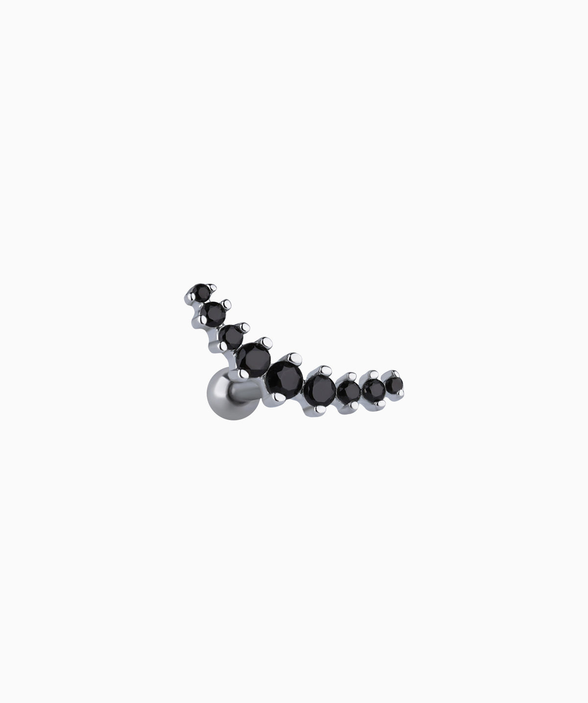 Charm Curved Stud - Stainless Steel - Upper Lobe, Helix, Flat - Oumo Jewelry