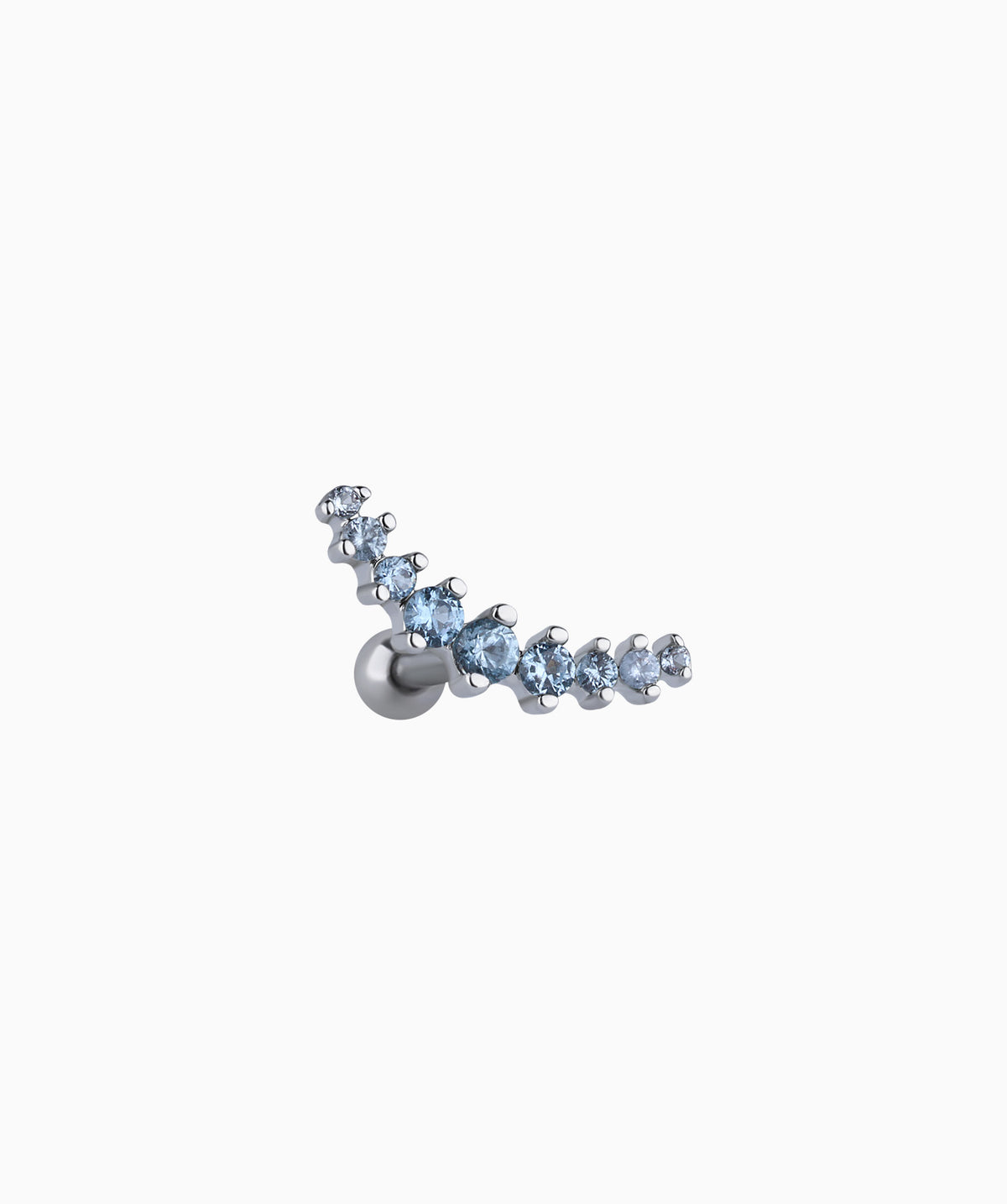 Charm Curved Stud - Stainless Steel - Upper Lobe, Helix, Flat - Oumo Jewelry