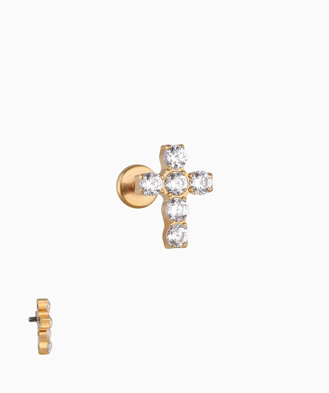 Titanium Cross Gems Flatback Stud