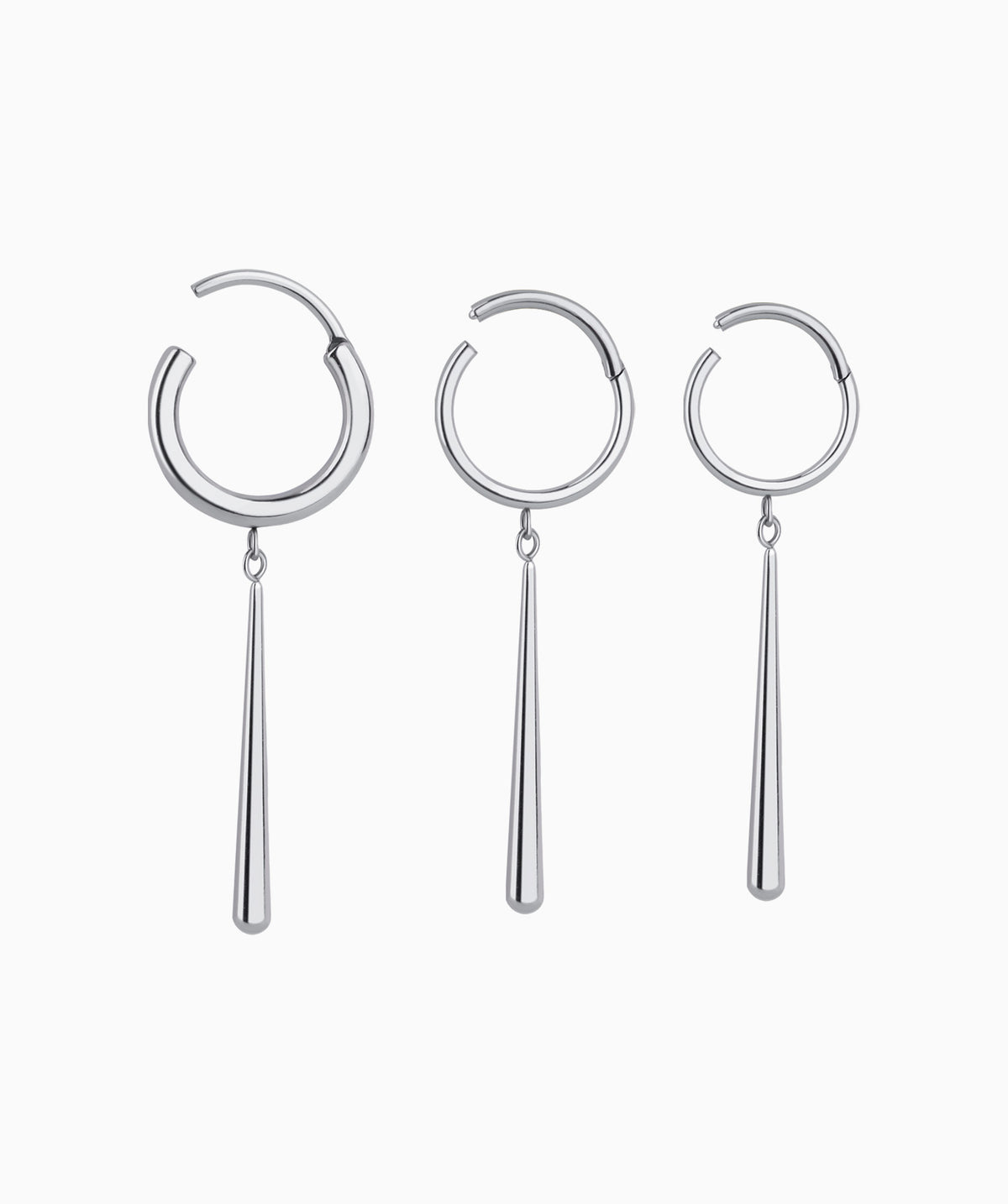 Titanium Waterdrop Hoop - Titanium - Lobe, Upper Lobe - Oumo Jewelry
