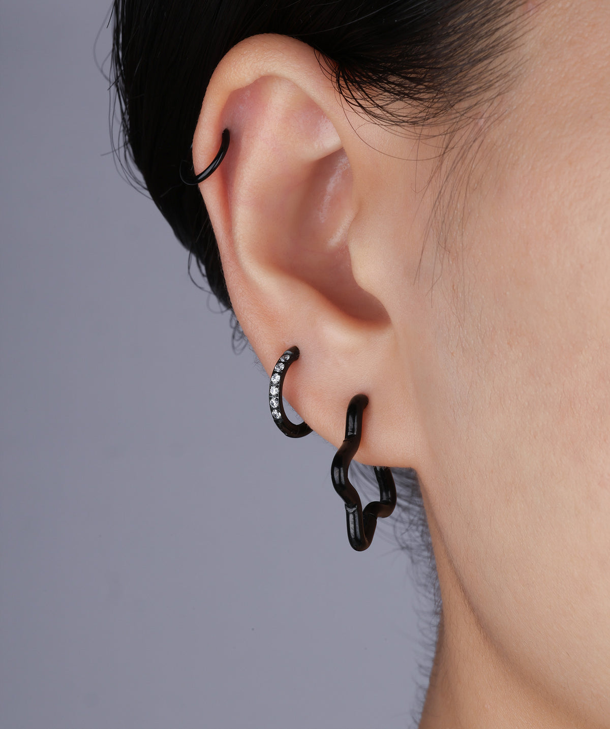 Charm Star Hoops - Stainless Steel - Oumo Jewelry