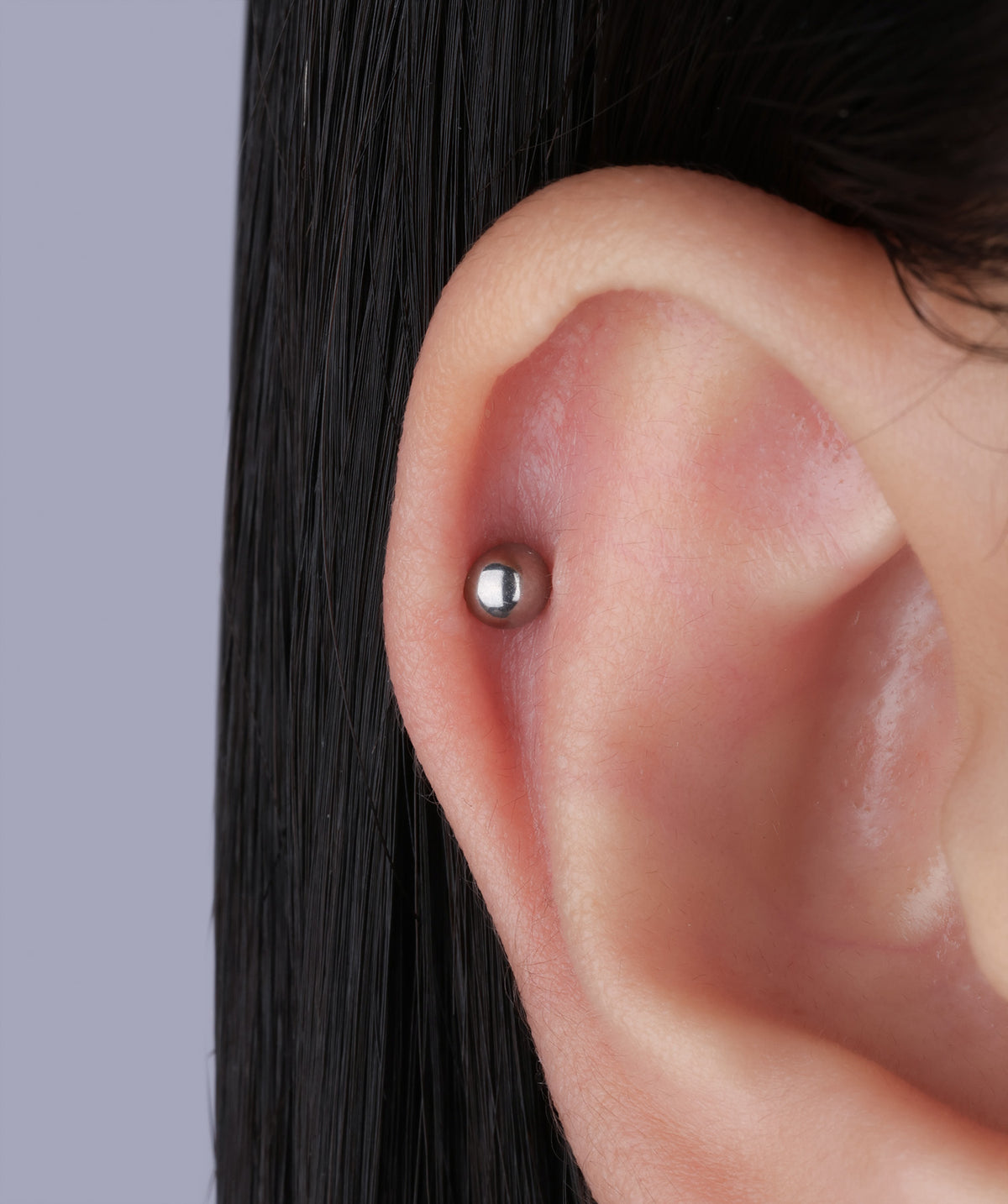 Titanium Simple Flatback Stud - Titanium - Helix, Forward Helix, Upper Lobe - Oumo Jewelry