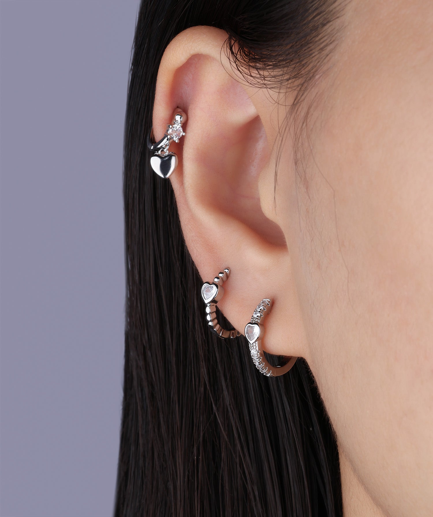 Sparkling Heart Hoops