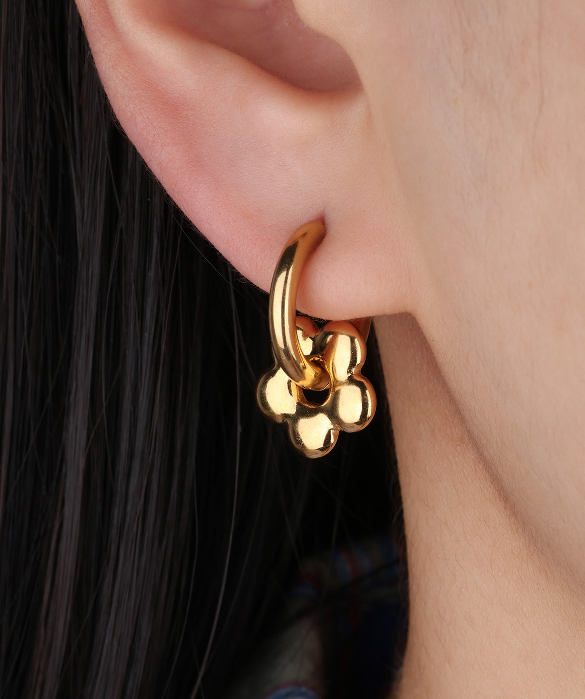 Lovely Puffed Flower Drops - Stainless Steel - Oumo Jewelry