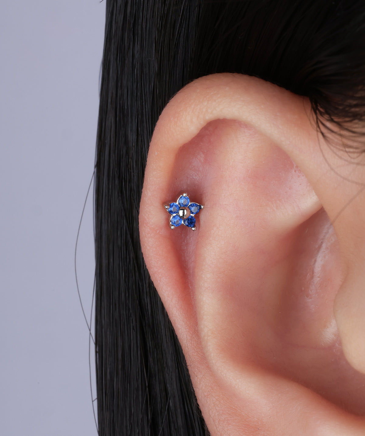 Cute Flower Stud - Stainless Steel - Upper Lobe, Helix, Flat - Oumo Jewelry