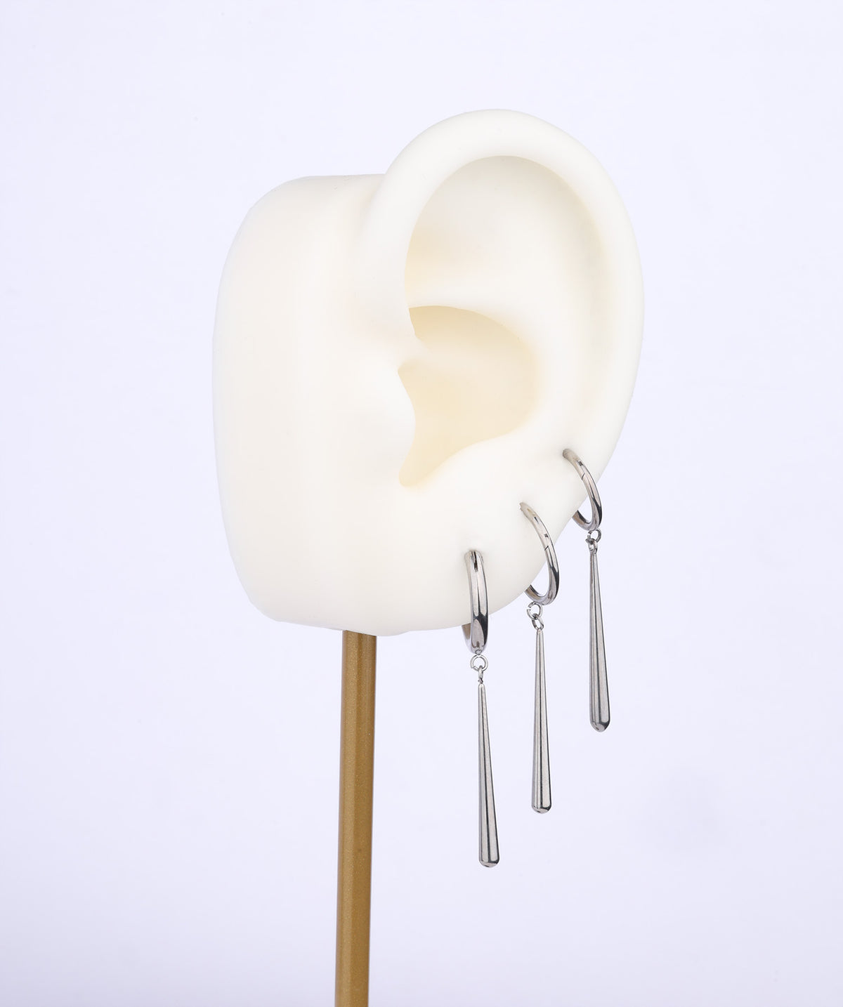 Titanium Waterdrop Hoop - Titanium - Lobe, Upper Lobe - Oumo Jewelry