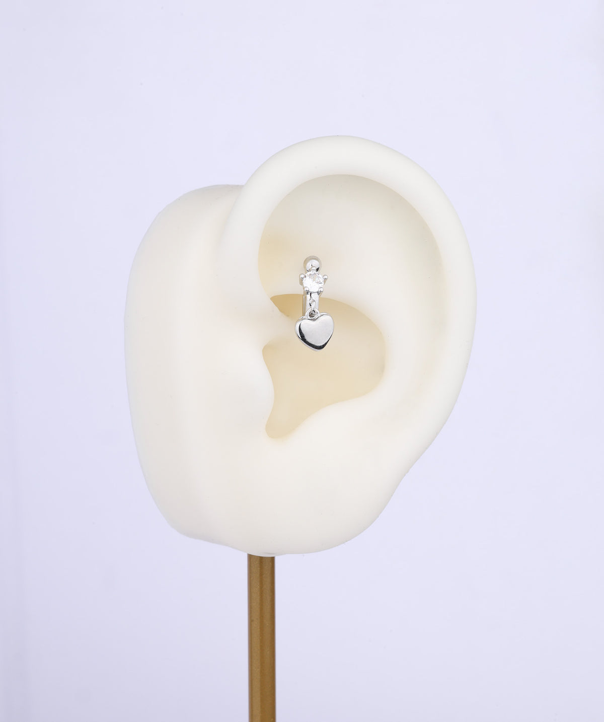 Cute Heart Helix Hoop - Brass - Upper Lobe, Helix - Oumo Jewelry