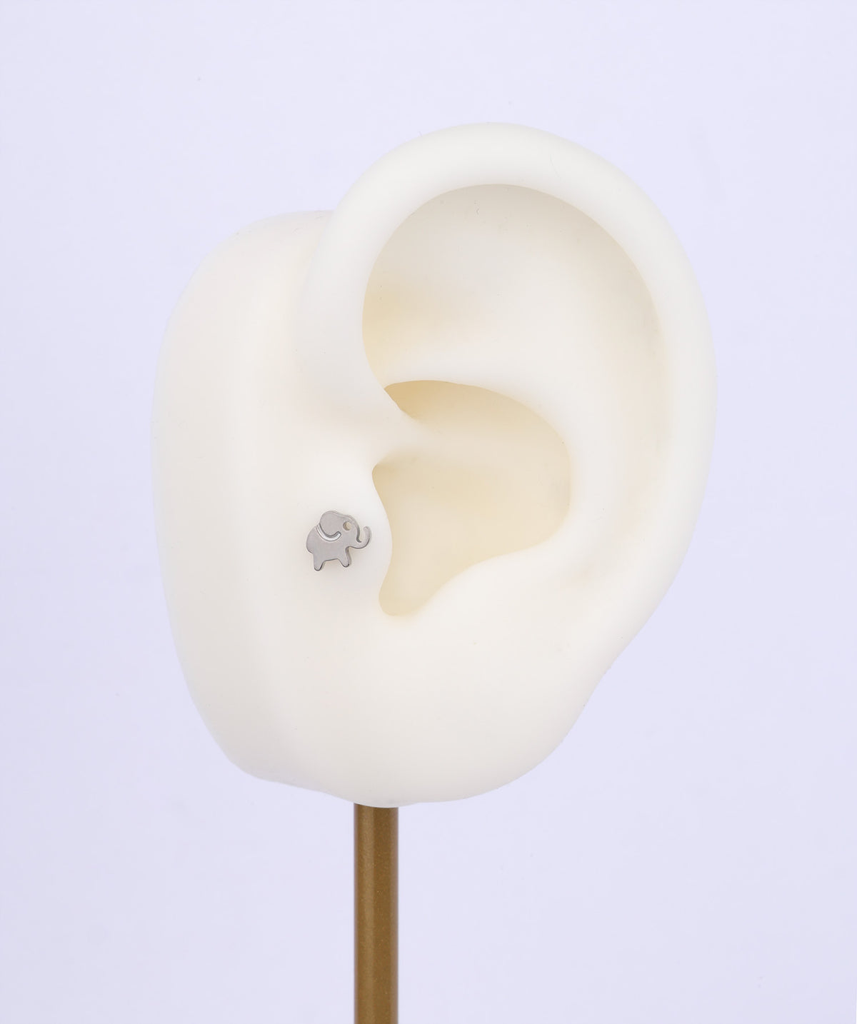 Titanium Elephant Flatback Stud - Titanium - Helix, Upper Lobe, Conch - Oumo Jewelry