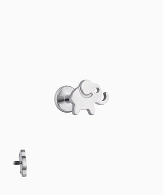 Titanium Elephant Flatback Stud - OumoJewelry