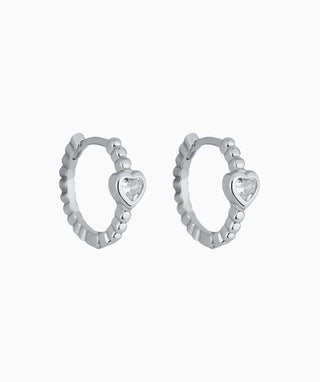 Sparkling Heart Hoops - OumoJewelry