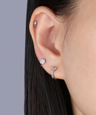 Titanium Tulip Flower Flatback Stud - OumoJewelry