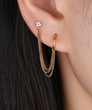 Triple Chain Earring - OumoJewelry
