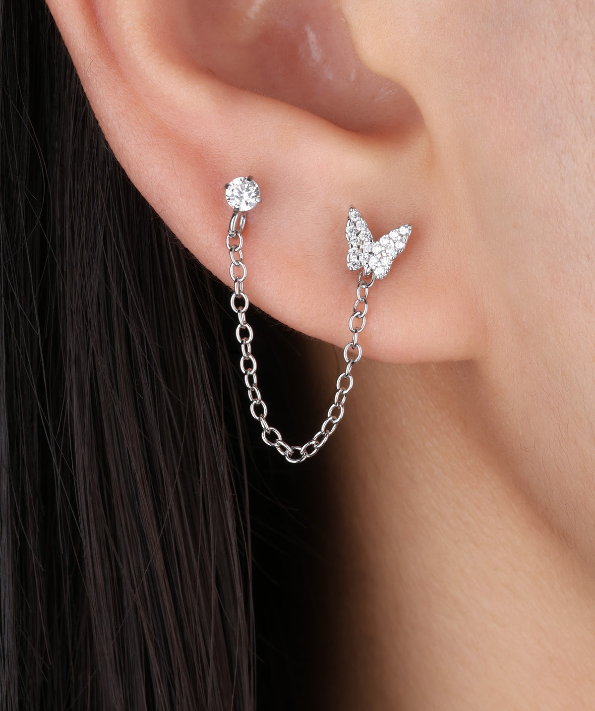 Charming Butterfly Chain - Stainless Steel - Lobe, Upper Lobe - Oumo Jewelry