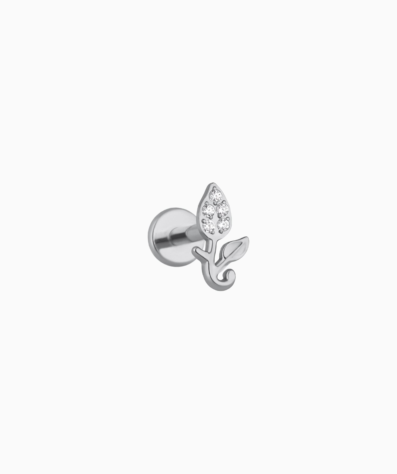 Titanium Tulip Flower Stud