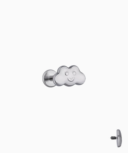 Titanium Smile Cloud Stud