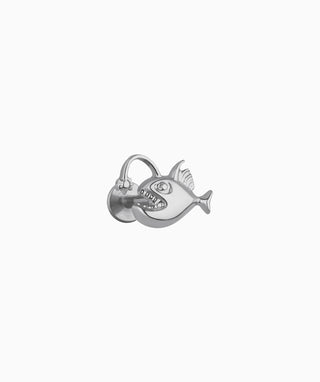 Titanium Lantern Fish Flatback Stud - OumoJewelry