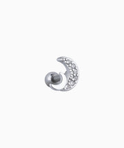 Double Moon Stud - Stainless Steel - Upper Lobe, Helix - Oumo Jewelry