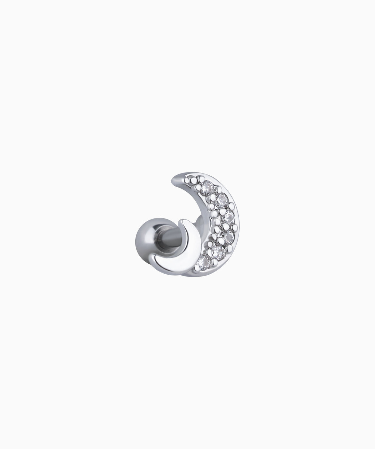 Double Moon Stud - Stainless Steel - Upper Lobe, Helix - Oumo Jewelry