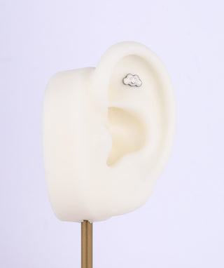 Titanium Smile Cloud Flatback Stud - OumoJewelry