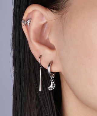 Titanium Butterfly Love Flatback Stud - OumoJewelry