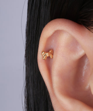 Titanium Bow Flatback Stud - OumoJewelry