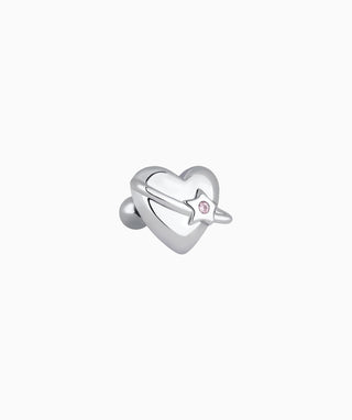 Stary Puffed Heart Stud - OumoJewelry